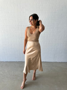 Gold Shimmer V-Neck Tank
