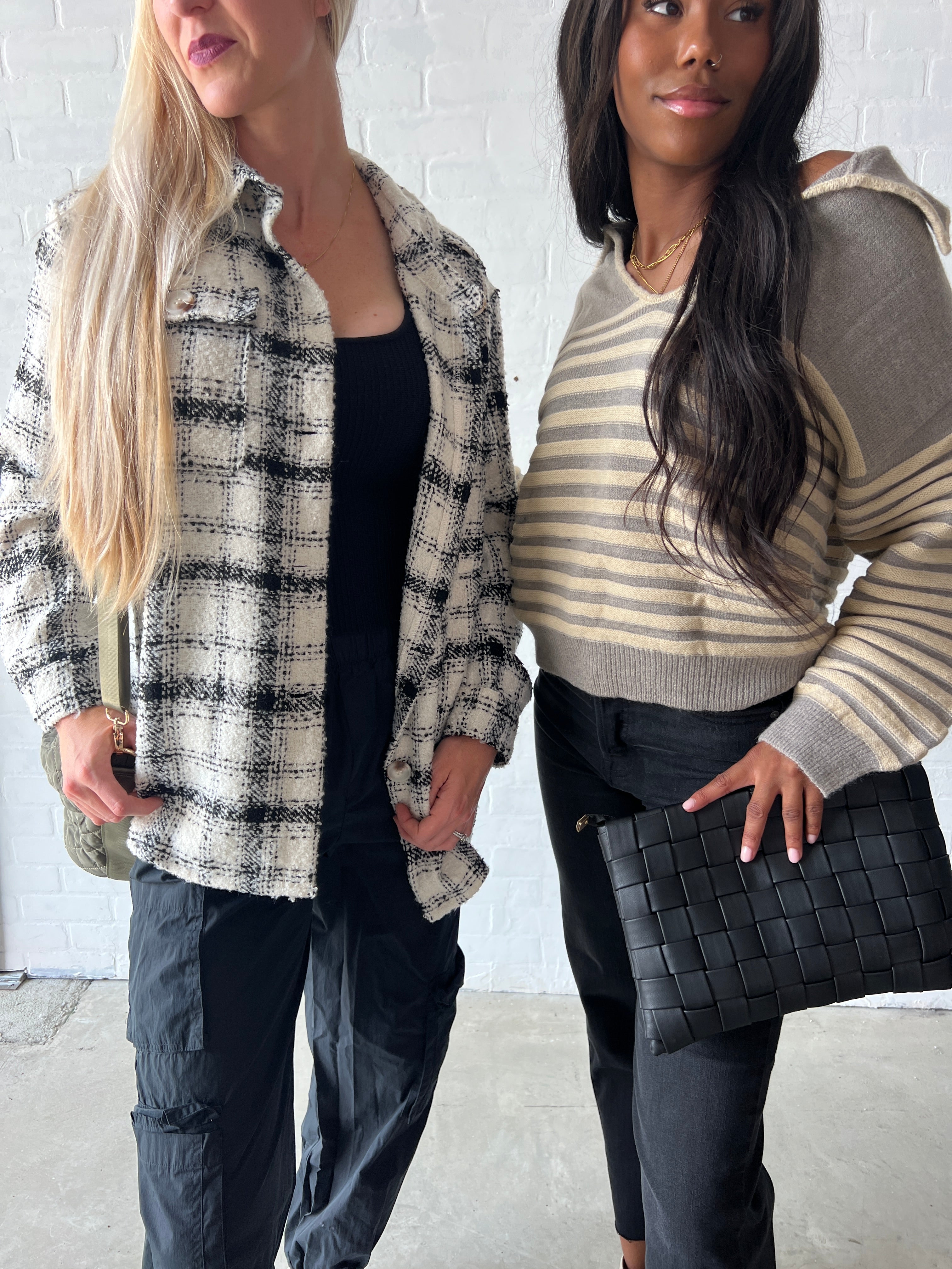 Black and White Checkered Shacket