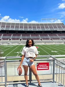 OHIO Cream Graphic Top