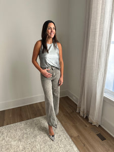 Silver Metallic Racerback Tank