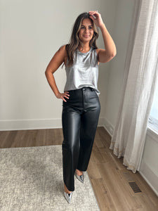 Silver Metallic Racerback Tank
