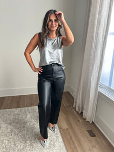 Silver Metallic Racerback Tank