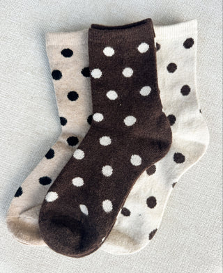 3-Pack Neutral Polka Dot Socks