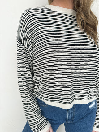 Striped Knit Lightweight Sweater