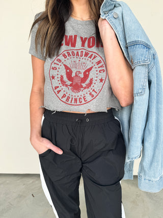 NYC Distressed Cropped Tee