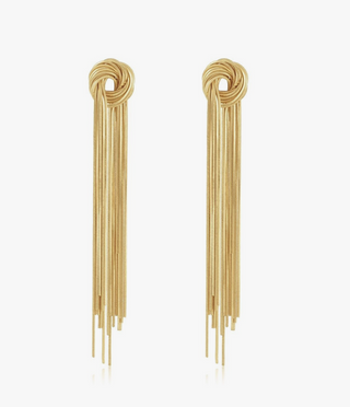Gold Knot/Tassel Drop Earrings