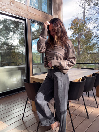 Chesnut Striped Crewneck Sweater