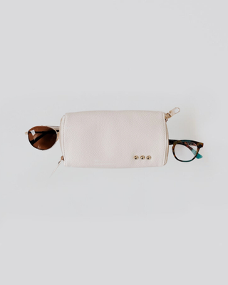 Cream Zipper Case for Glasses
