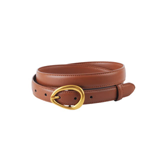 Brown Asymmetrical Leather Belt