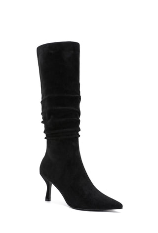Black Pointed Toe Suede Boot