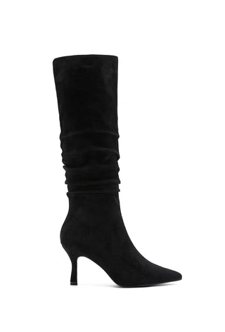 Black Pointed Toe Suede Boot