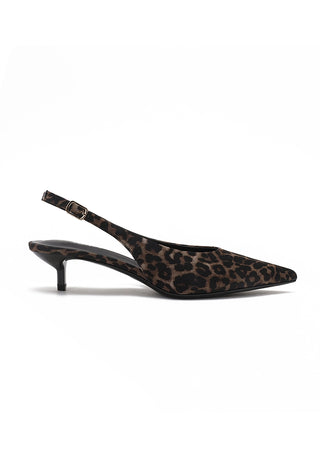 Leopard Slingback Kitten Heel