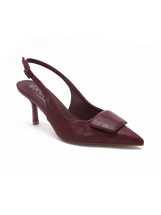 Wine Red Slingback Kitten Heel